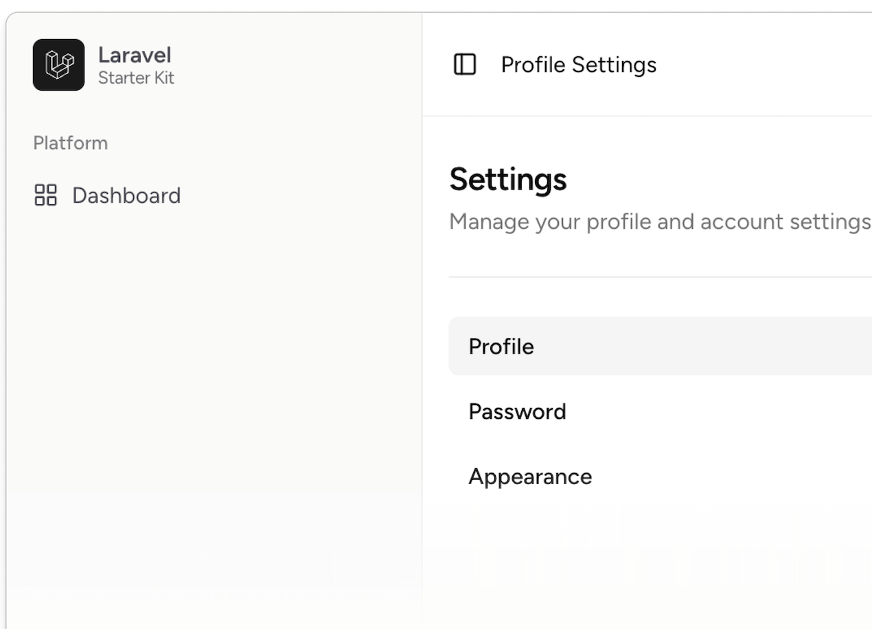 User settings